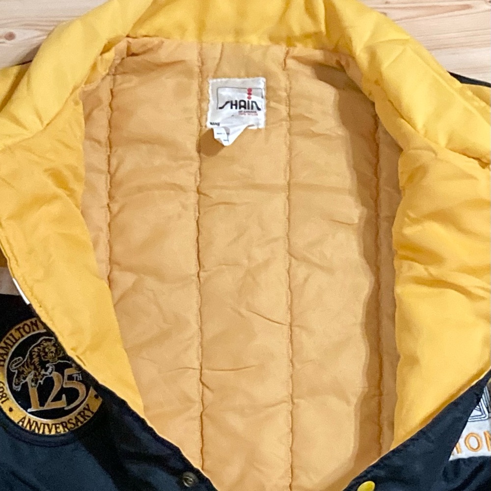 Vintage 1994 Hamilton Tiger Cats 125th Anniversary Shain CFL Bomber Jacket - Picture 2 of 4